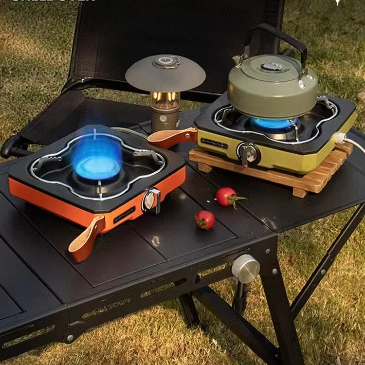 

Кемпинговая плита и плита для барбекю с электронным зажиганием, безопасная и взрывозащищенная газовая плита для приготовления пищи на открытом воздухе