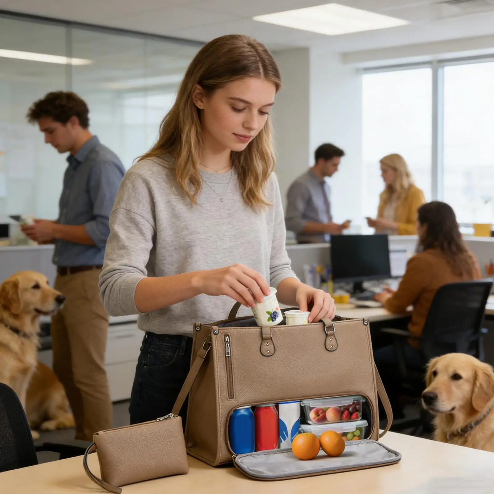 

Женская сумка для обеда с отделением для еды, большая деловая сумка с множеством карманов для женщин, для телефона, планшета, книг, еды, напитков, для колледжа, школы