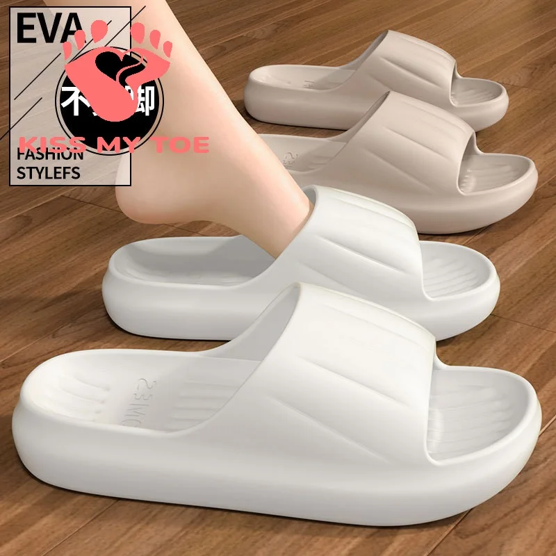 

New Soft Slippers Women Men Couple 2026 Summer EVA Sole Men Couple Bear Bathroom Sandals Woman Non-Slip Indoor Home Shoes 2306-2