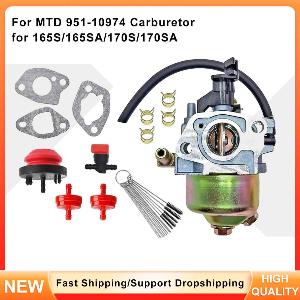 

Replacement Carburetor for MTD Snow Blower - 951-10974 Fits 1Stens 520-862 165SA 170SA Models