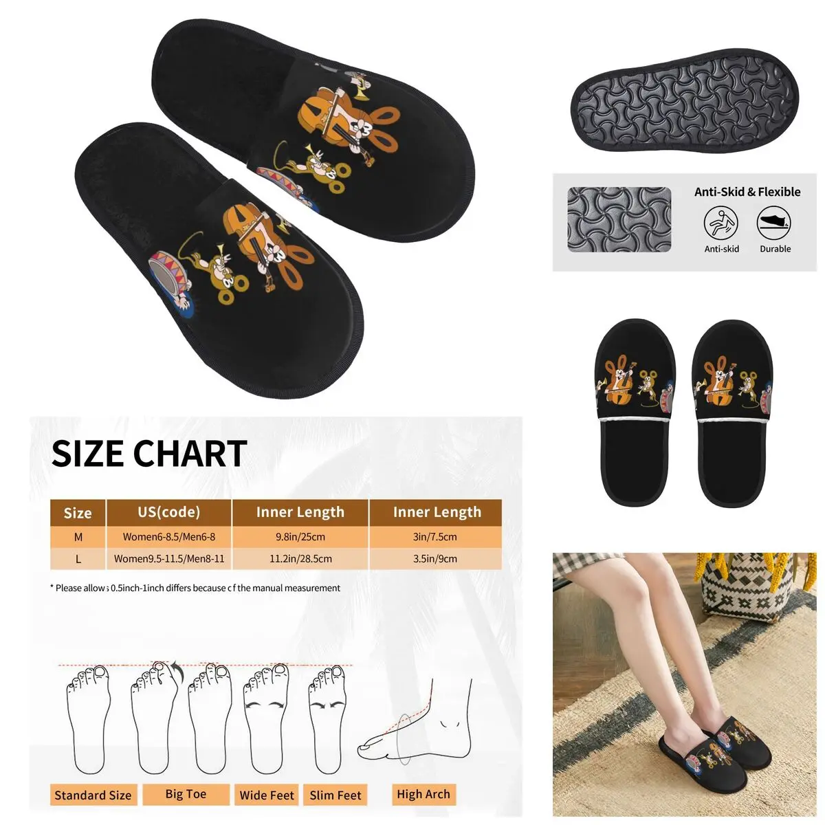 Krtek Little Maulwurf Men Women Furry slippers,Warm Color printing special Home slippers,Neutral slippers pantoufle homme