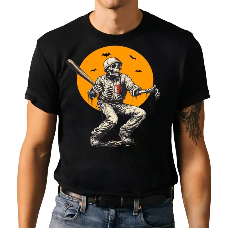 

Sporty Skeleton Halloween T Shirt Baseball
