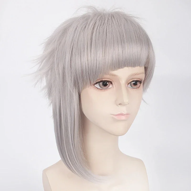 Anime Atsushi Nakajima Cosplay Wig Bungo Stray Dogs Cosplay Short Silver Gray Heat Resistant Wig Heat Resistant Synthetic Wigs
