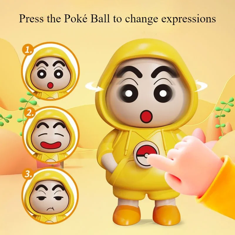 Crayon Shin-chan Face Changing Pendant Transformation Toy Cute Cartoon Doll Keychain Anime Ornament Kawaii Gift