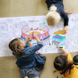 Mideer Adhesive Giant Colouring Roll Drawing Arts Tool for Children Jungle and City