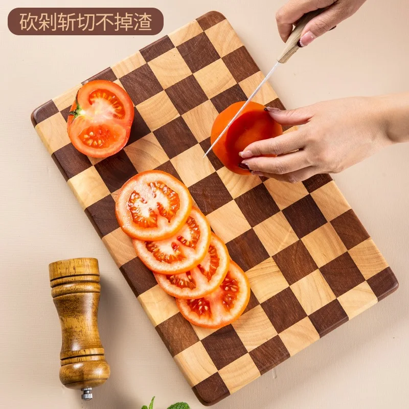 

Checkerboard Household Cutting Board, Mosaic Cutting Board Kitchen Solid Wood Cutting Board