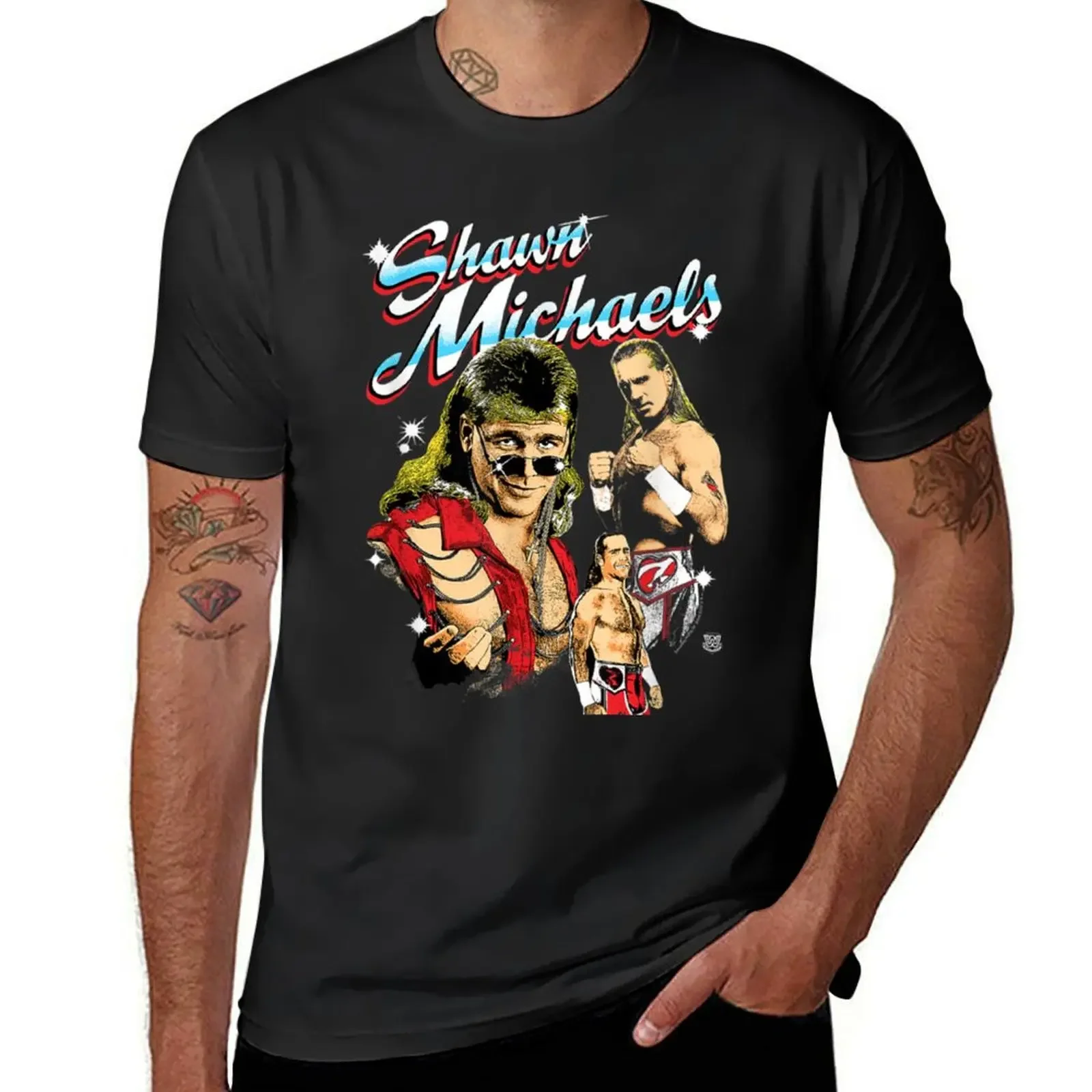 

Shawn Michael HBK The Heart Break Kid Style Vintage T-Shirt sublime anime t shirts anime figures men clothes