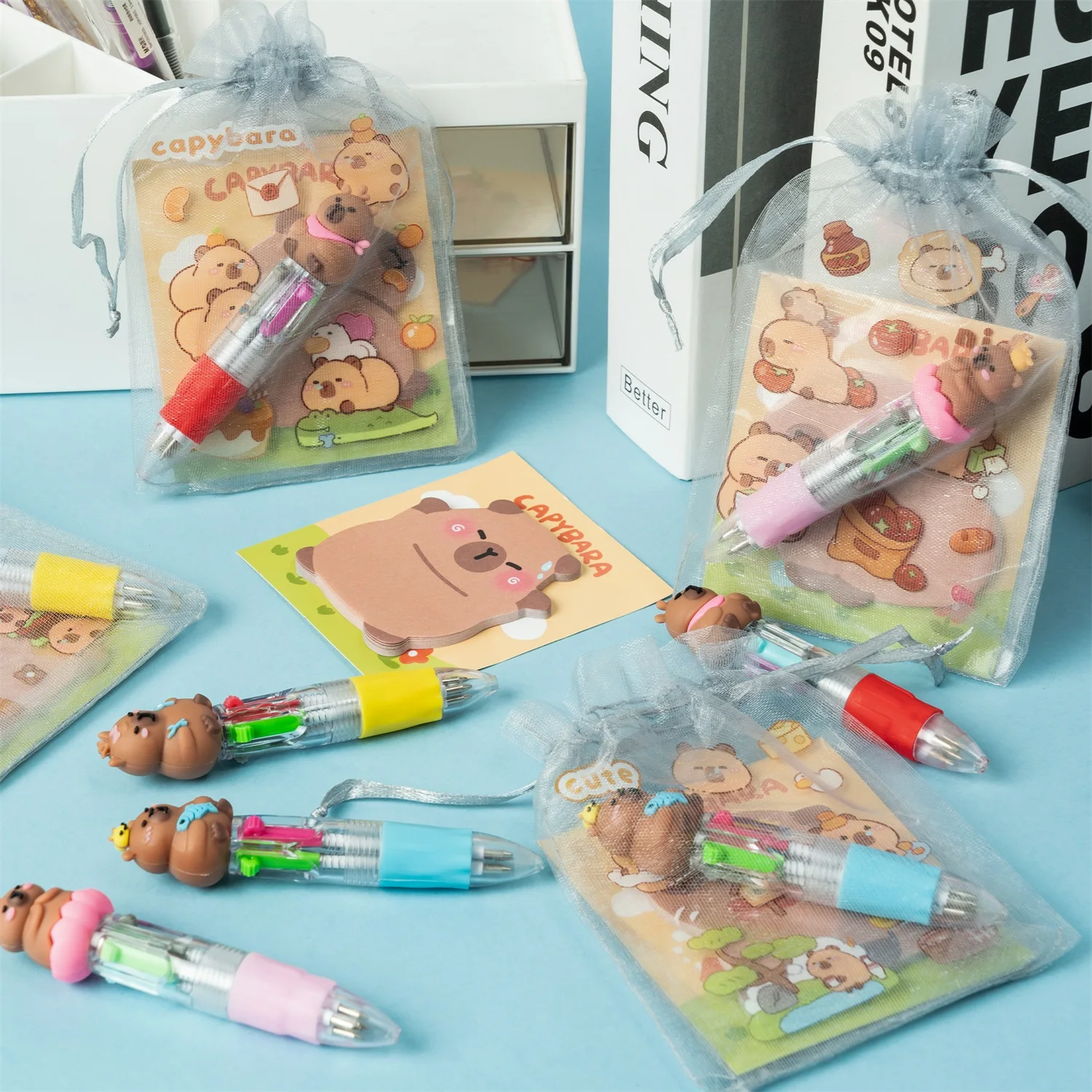 12 Pack Stationery Gift Kit With Pens, Sticky Notes & Stickers Goodie Bag For Back to School Teacher Appreciate Party Favors