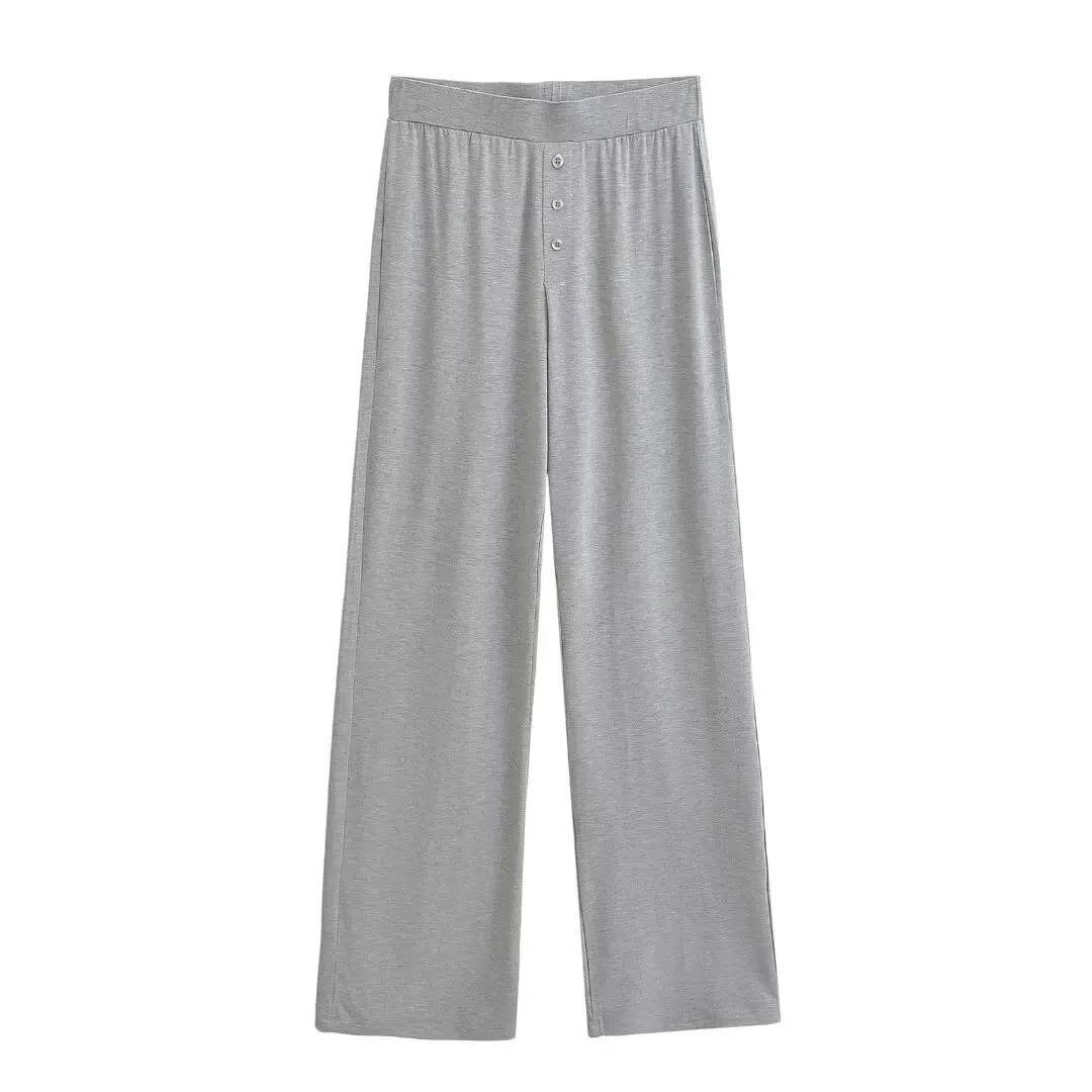 ارتفاع الخصر فضفاضة مريحة اليوغا الرياضة مستقيم الساق عارضة السراويل النسائية واسعة الساق السراويل الطويلة Faionable كل مباراة #5