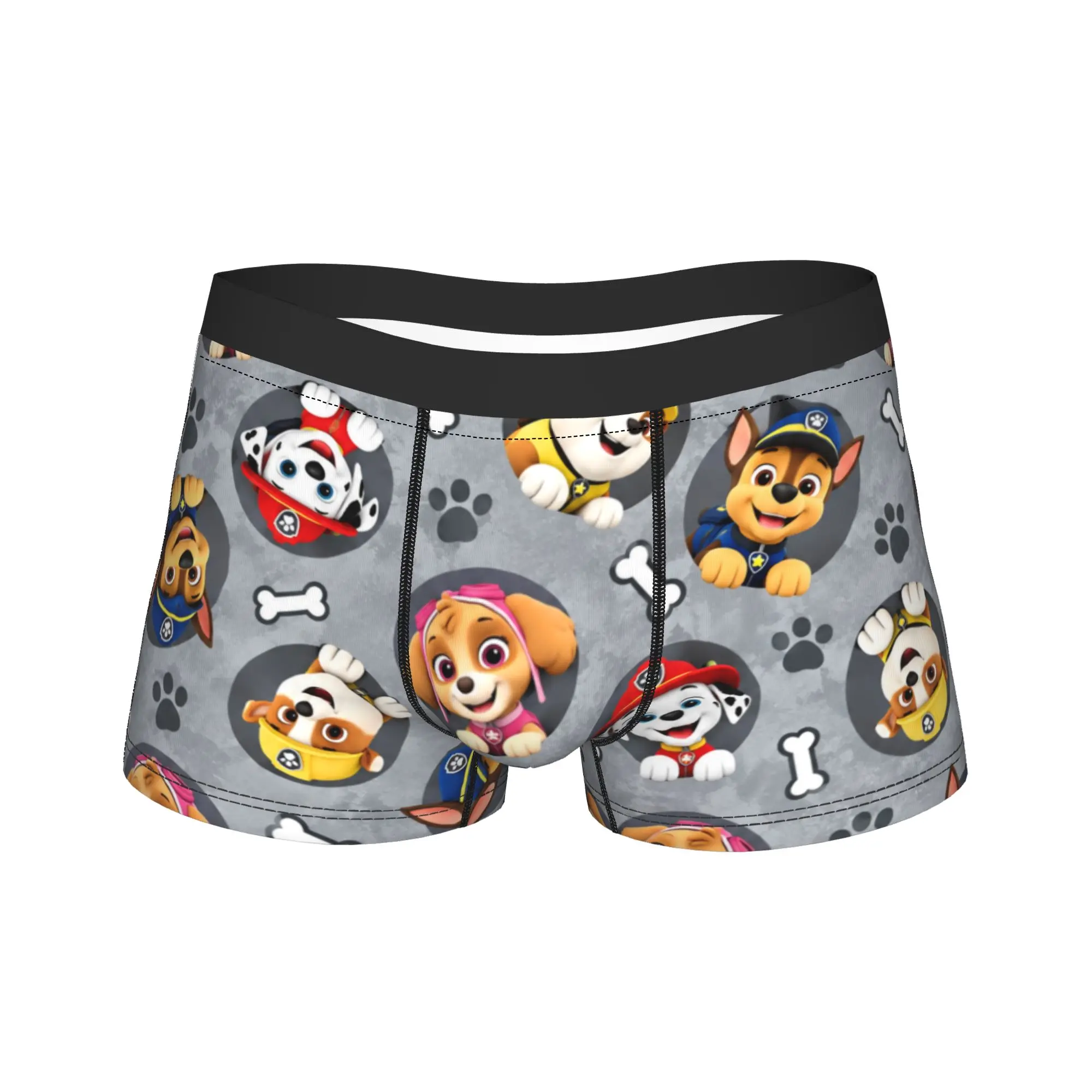 Paw Dogs Grey Bone Puppy Portrait Boxershorts  Pouch Underwear Trenky Customs Boxer Brief Comfortable Men Underpants Big Size