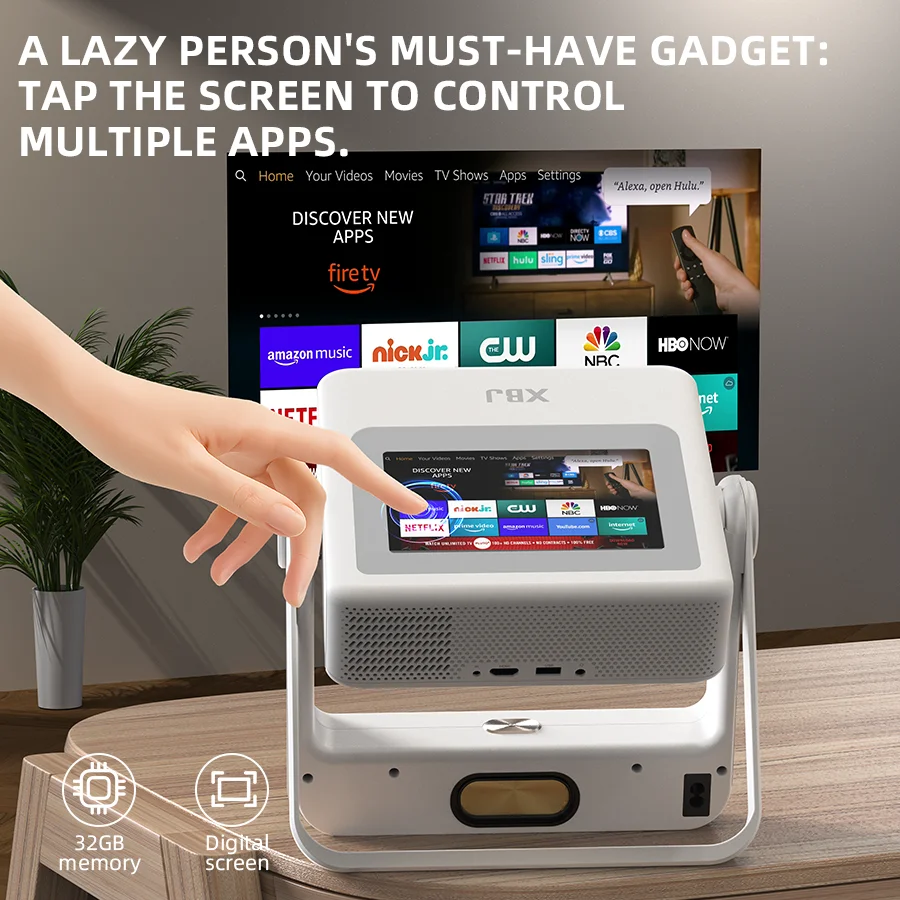 XBJ スマートタッチスクリーンポータブルプロジェクター 4K対応 Wifi 6