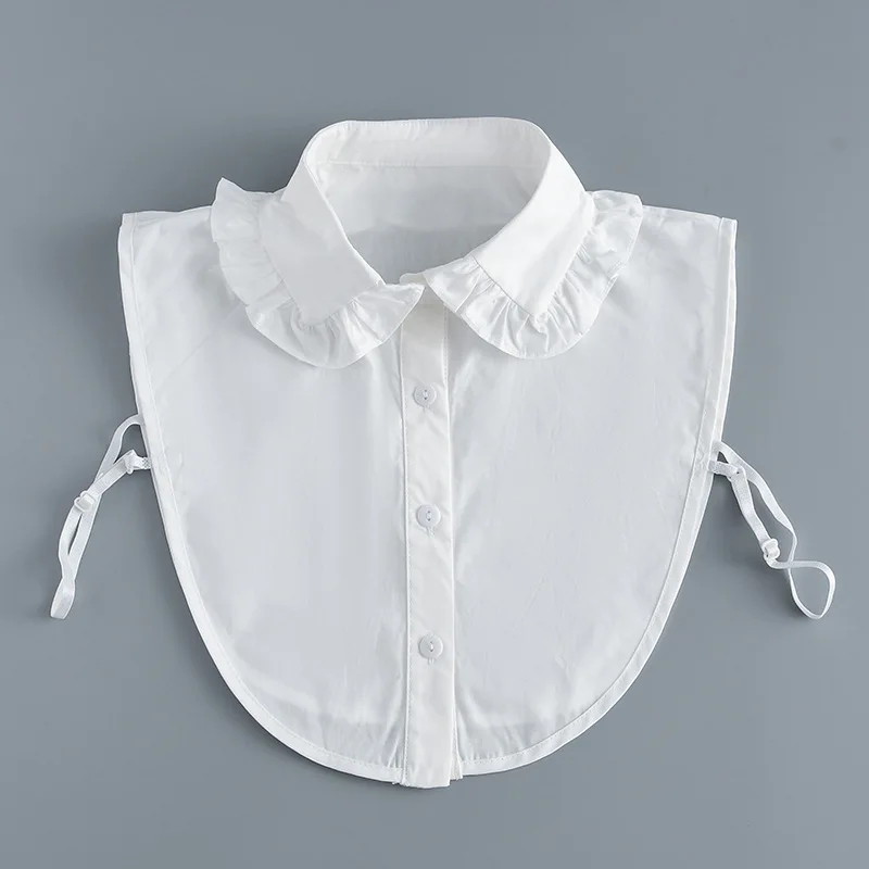 

Women Solid Color White Fake Collar Blouse Vintage Detachable Shirt Collar Business Suit False Collar Lapel Blouse Top Fuax Cols