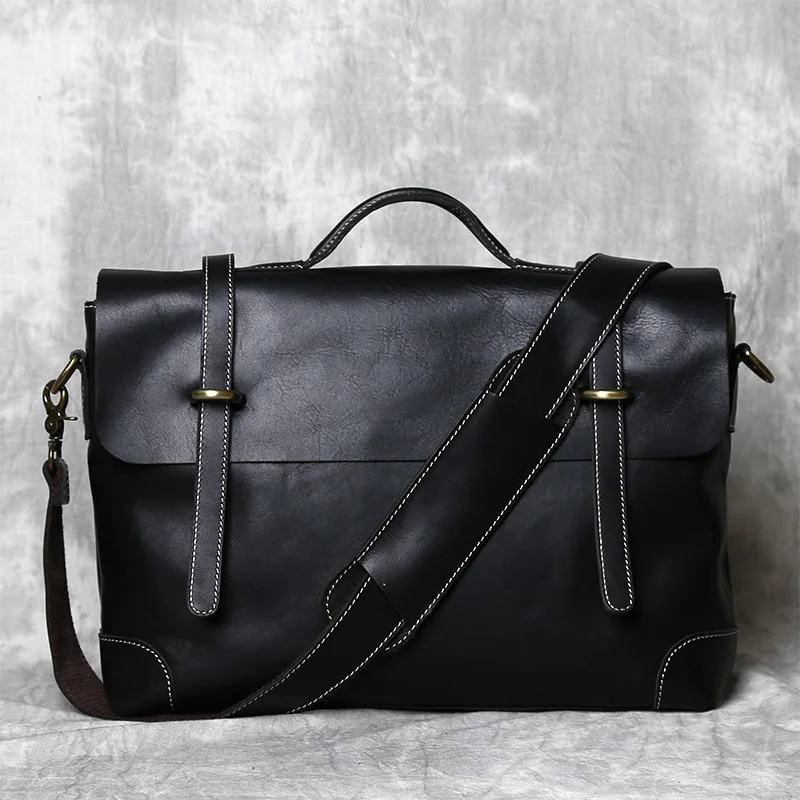 Retro Leder herren Handtasche Top Schicht Rindsleder Aktentasche Crazy Horse Leder Messenger Schulter Große Kapazität Computer Tasche NZPJ – Detail 18