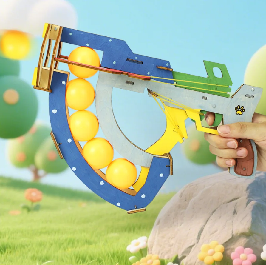 DIY Ping Pong Ball Launcher Gun STEM Speelgoed Wetenschapsset voor kinderen Educatief bouwproject Creatief ambachtelijk natuurkunde-experiment