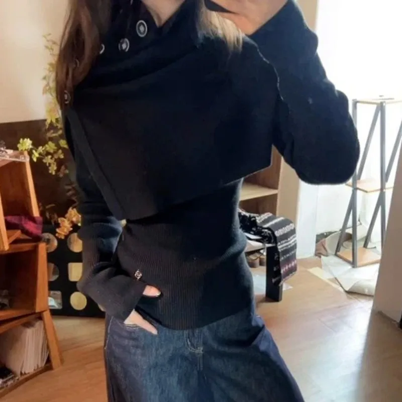 

Harajuku японский винтажный свитер женский корейский модный пуловер 2000-х годов с длинным рукавом элегантный трикотаж дизайнерский эстетический Y2k