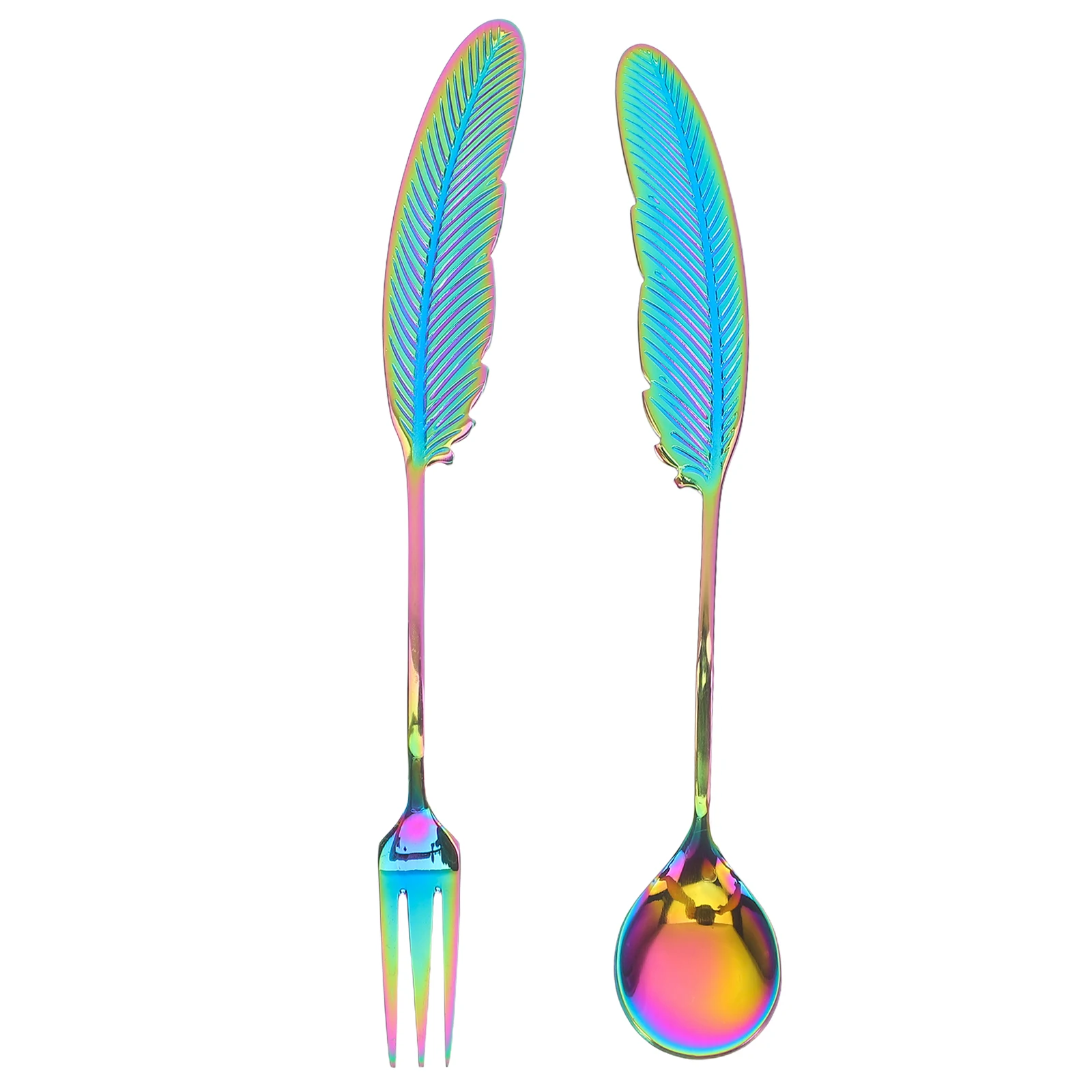 

1 set 1 Stainless Steel Fork Spoon Set Mini Coffee Dessert Teaspoons Creative Tableware Wedding Party Favor Fruit Tea Appetizer