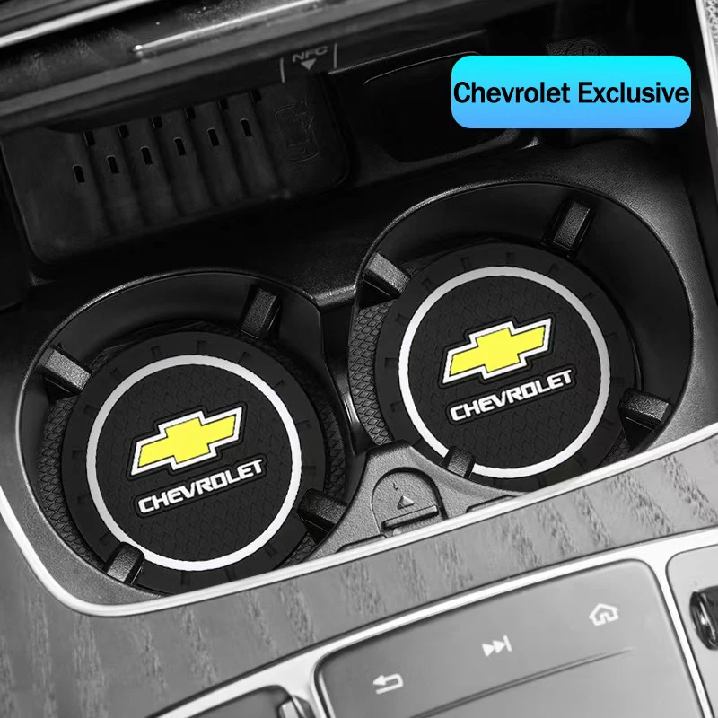 Posavasos de silicona para coche, alfombrilla antideslizante para Interior de coche, para Chevrolet Camaro Colorado Cobalt Silverado Beat Groove, 2 uds.