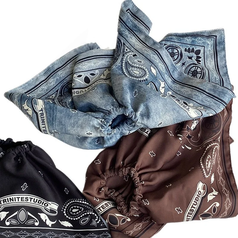 1PC Retro Bandana Print Extra-Large Scrunchie - A Unique, Stylish & Niche Hair Accessory for Tying Hair - view 6