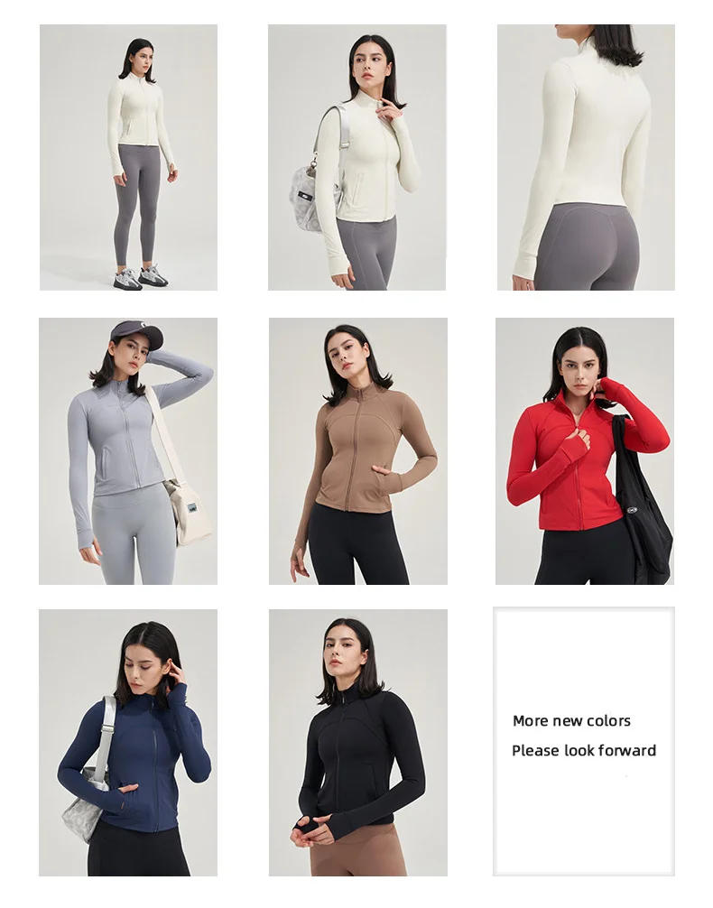 TRY TO BN Yoga Long Sleeve Coat Zipper Loose Sports Tops Breathable Sunscreen T Shirt Workout Women Running Gym Clothing Fitness