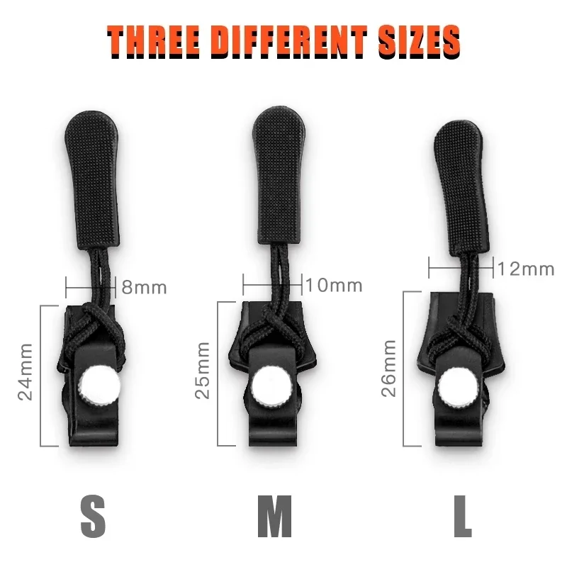 Universal Detachable Zipper Slider Puller Detachable Instant Repair Kit DIY Replacement Lever Locks for Clothing Luggage