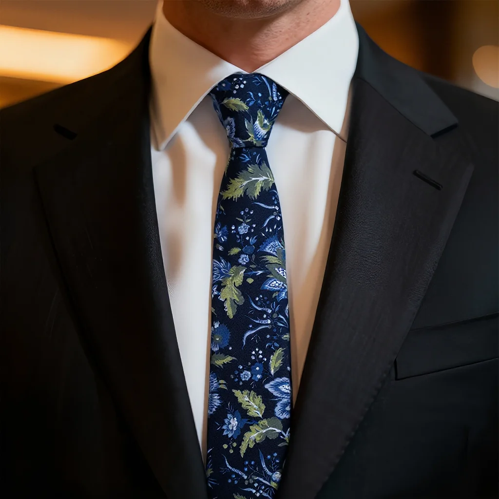 DS العلامة التجارية الجديدة تصميم الخريف الشتاء زهرة القطن ربطات العنق جيب مجاني منشفة للرجال 6 سنتيمتر الأحمر الأخضر القطن ربطات العنق Cravat #3