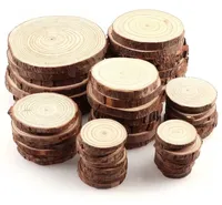 Natural Pine Wood Slices 3-16CM Round Unfinished Tree Bark Discs for DIY Crafts Wedding Party Painting Home Decoration