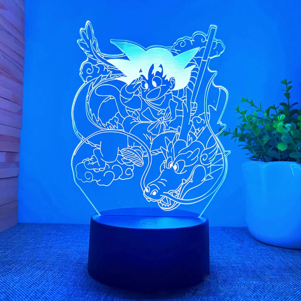 Anime Goku Vegeta Dragon Ball Z Super Saiyan 7/16 color remote control 3D Lamp LED Night Light Goku Jiren Broly Table Lamp Gift