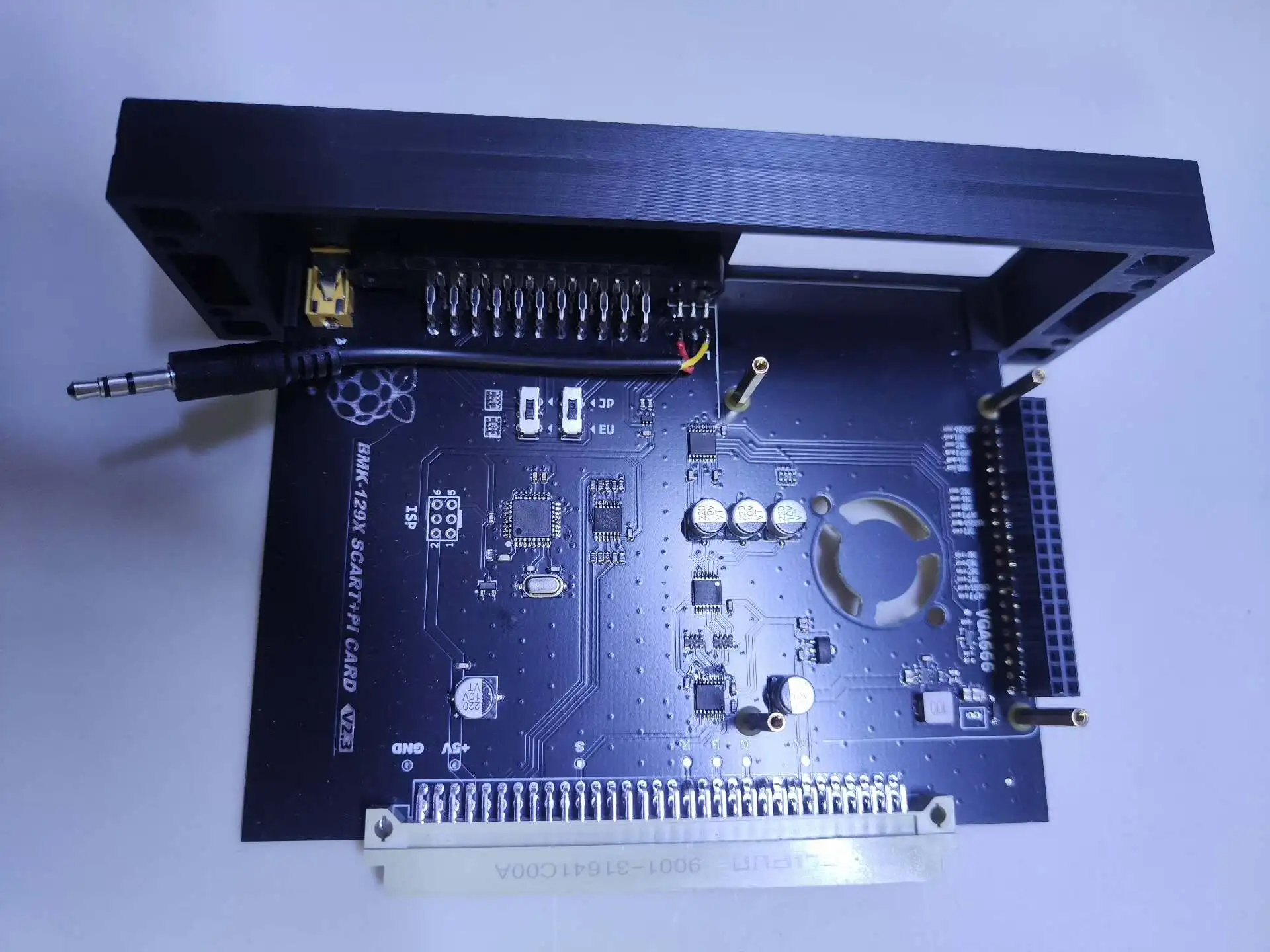 

BKM-129X RGBS SCART+PI Card for Raspberry Pi LVDS Low-Lag Gaming V7.5 w/ Auto Audio Sync & Fan