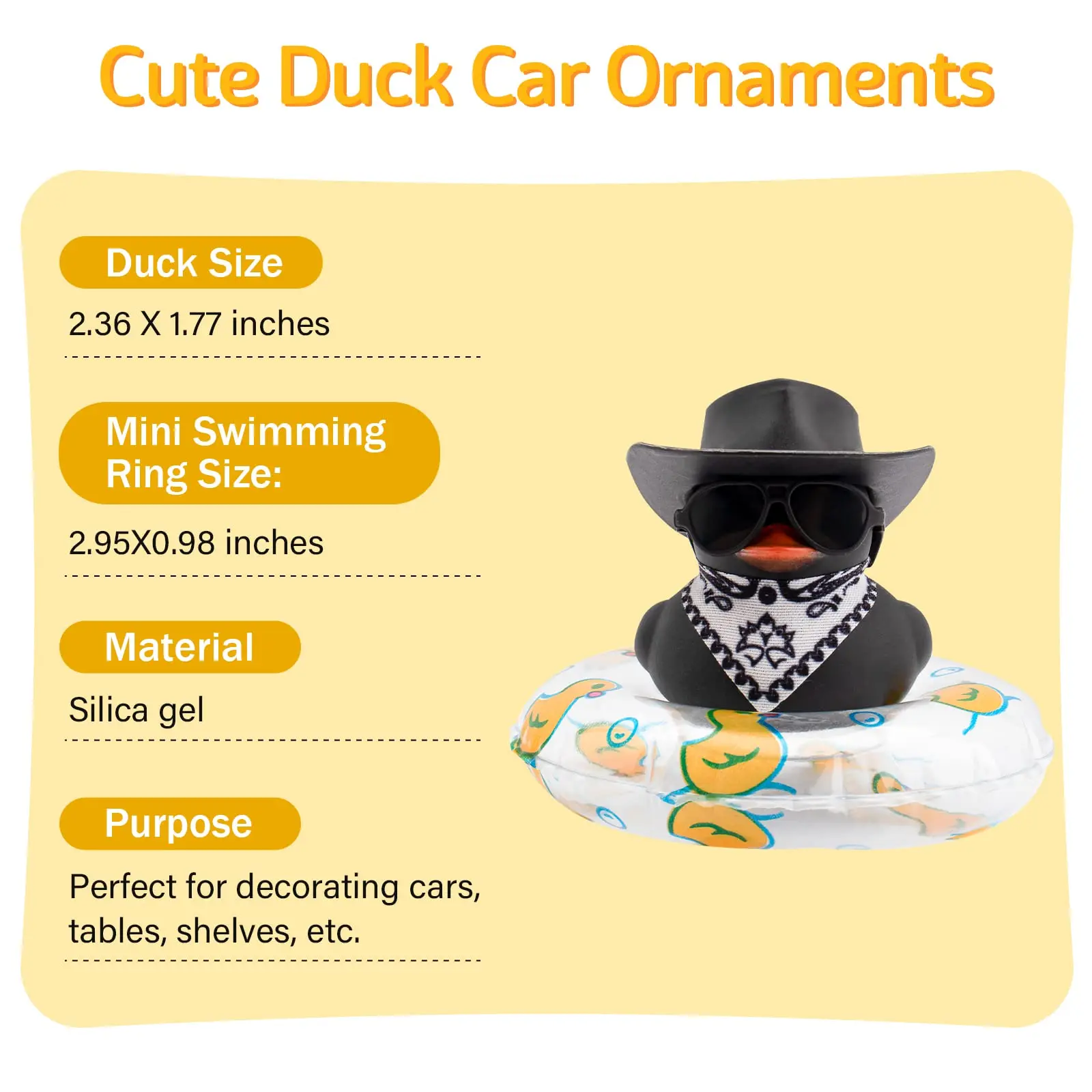 Car Duck Rubber Duck Car Ornaments Duck Car Dashboard Decorations