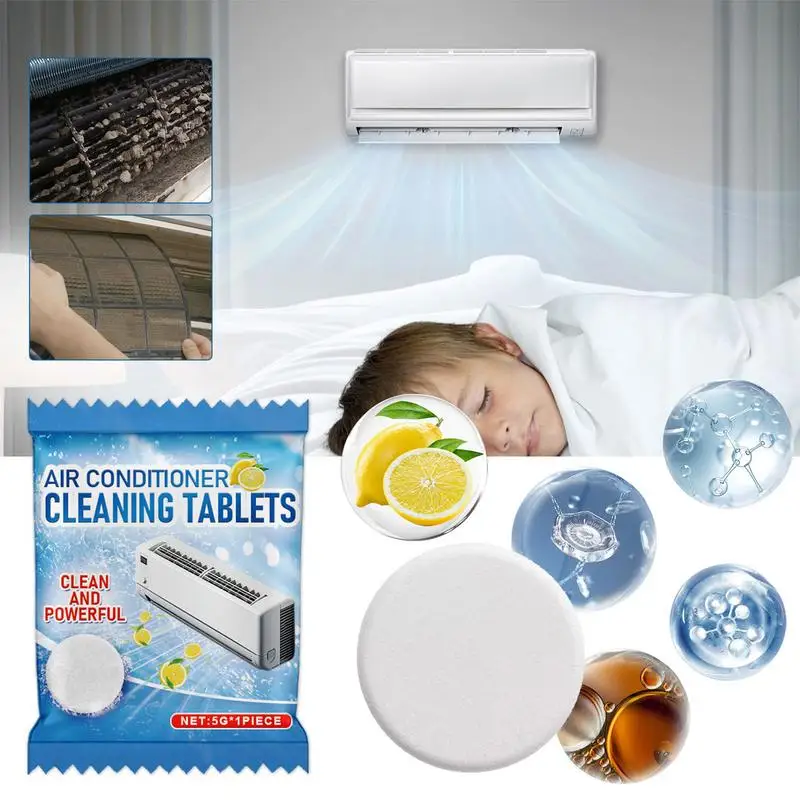 AC Unit Cleaner Powerful Air Conditioner Pan Cleaner Tablets AC Condenser Cleaner Effective Air Conditioning Cleaning Tools AC