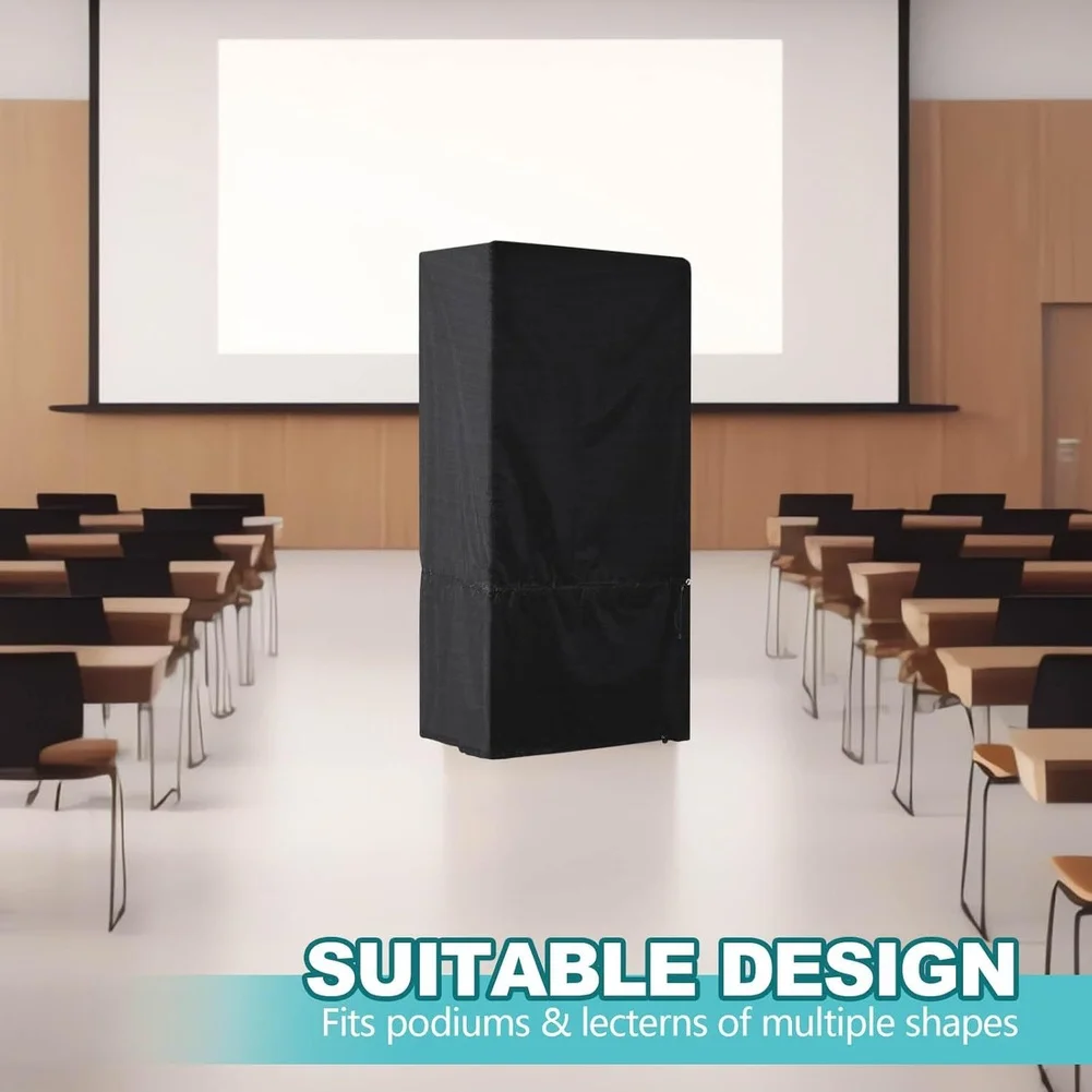 For Lectern Cover for Classroom and Conference Hall Use 210D Polyester with PVC Coating 62x45x125cm Drawstring Style