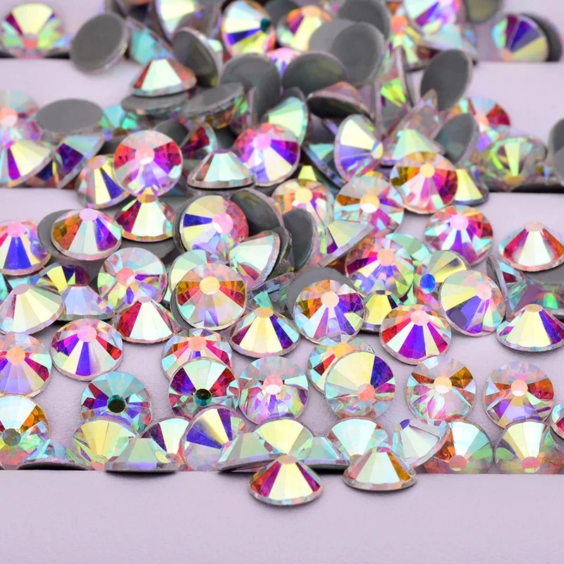 1440PCS SS20 4.6-4.8mm Crystal AB Hotfix Glass Rhinestones Flatback Iron On Strass Hot Fix Stone Applique Wedding Dress