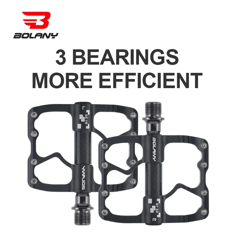 BOLANY 16 Nail  Anti-slip Aluminum  Lightweight Hollow  Pedals 3 Sealed Bearings for  MTB Pedal Bike Accessories