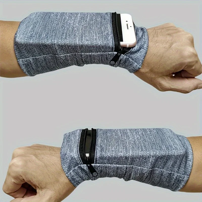1pc Black Storage Bag for Neutral Wrist Supports Suitable for Fitness Running,Featuring a Zipper,Sweat-Absorbing Wrist Support ﻿ image 2
