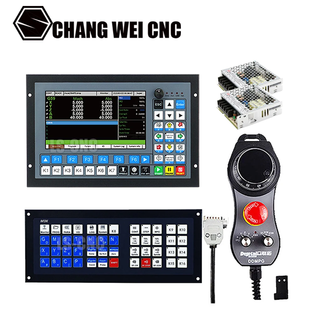 

Cnc Ddcs-expert3/4/5 Axis Motion Control System Offline Plc For Router Engraving Machine+atc Extended Keyboard Mpg And 75w24v