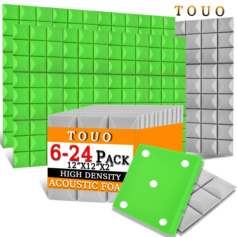 

TOUO Absorption Treatment Panel 6-24 Pack For Recording Studios Offices Music Studio KTV Mushroom Sponge Foam Acoustic Panels