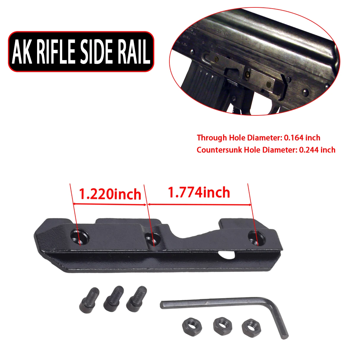 AK47 Side Scope Mount Dovetail Side Plate AK Mirror Bridge Adapter Base Saiga Airsoft Wrench Fit Stamped Milled Receiver Hunting