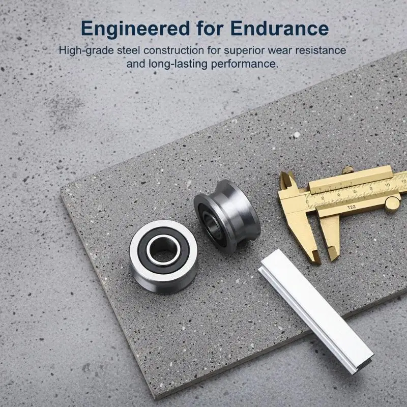 2PC  U22 T22 Shaped Groove Round Bottom Track Pulley Bearing Sliding Rollers Bearing Designed To Withstand Heavy Loads And Speed