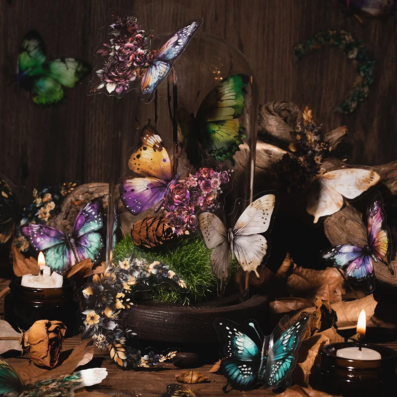 

120/240pcs Star Moon Butterfly Series Creative Retro Handbook Decor PET Stickers DIY Scrapbooking Material Stationery Stickers