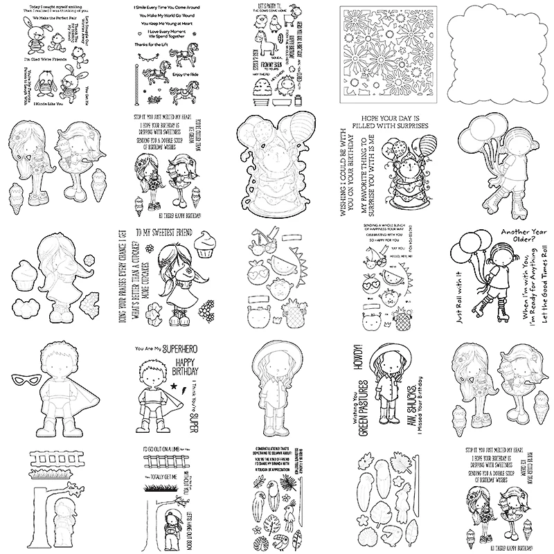 T93-T184 DIY Scrapbooking Album Paper Card Decoration Craft Making Template