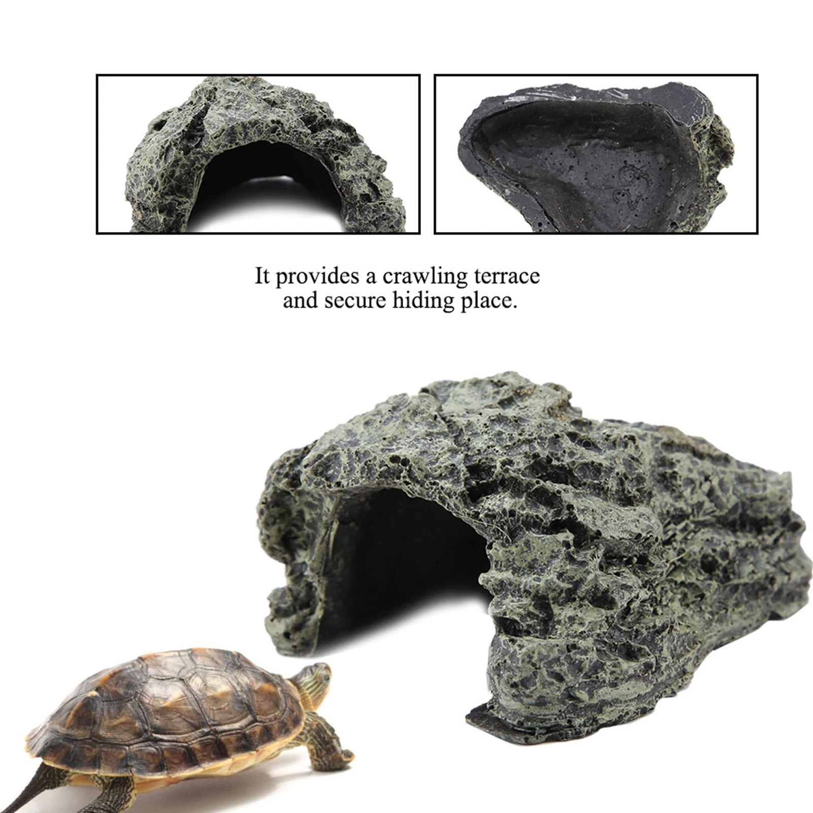 Fish Hiding Cave Aquarium Turtle Reptile Basking Hide Habitat Decoration Ornament Reptile Hiding Habitat Turtle Basking Cave