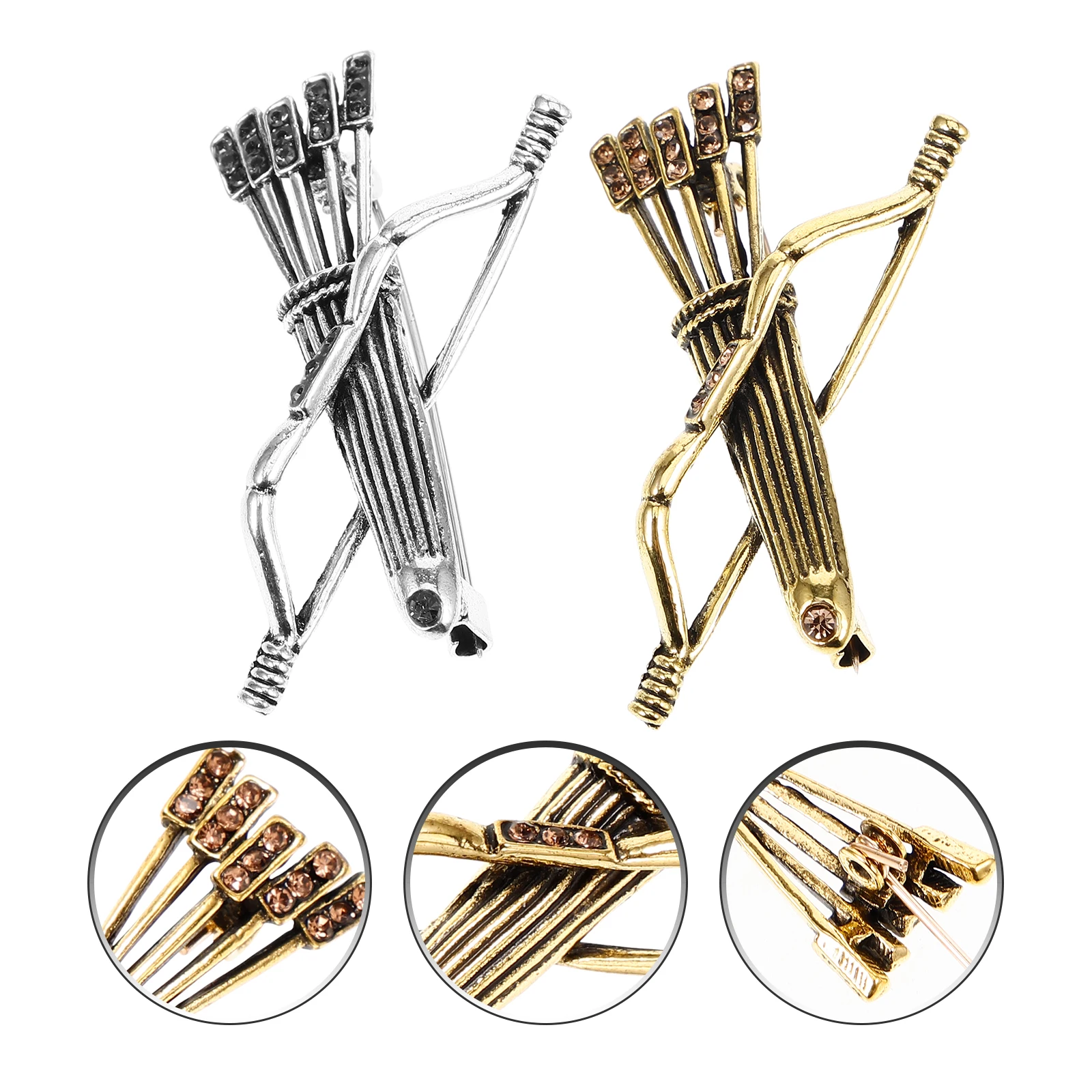 

2pcs Lapel Pin Badge Metal Arrow Decorative Suit Pins Vintage Brooches for Men Fashion Clothing Ornament Small Size Gifts