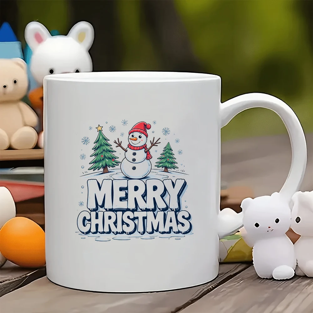 

11oz Mugs + Cartoon Snowman Christmas Theme + Adorable Kids Cup + Family Office Creative Coffee Cup Holiday Gift