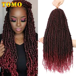 TOMO-Cabello de ganchillo preretorcido Passion Twist, 14, 24 pulgadas, Bomb Twists Ombre, trenzas de ganchillo sintéticas, cabello trenzado bohemio rizado