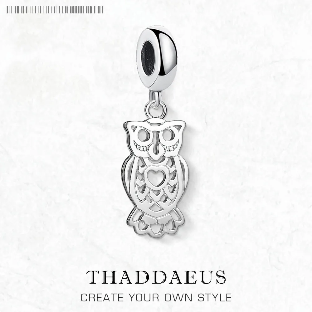 

Owl Dangle Charm Spring Brand New 925 Sterling Silver Pendant Trendy Gift For Women Men