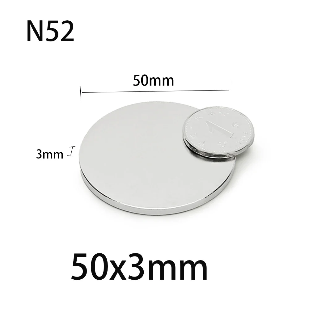 N52 50x3 Strong Neodymium Magnet Round  Magnets Search customised 50*3 Dropshipping Wholesale engine wind motor generator