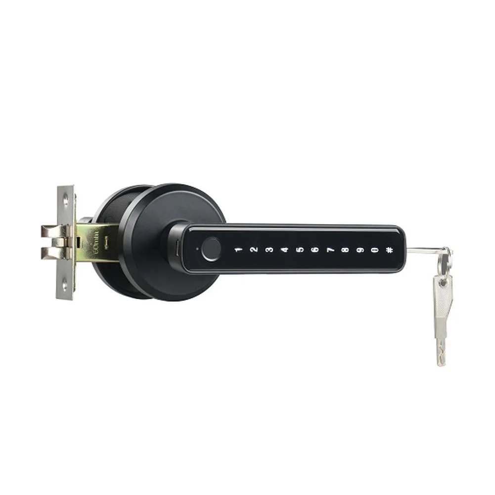 Keyless Smart Fingerprint Door Lock with Wireless App Control Password Keypad and Mechanical Key for Safe Access