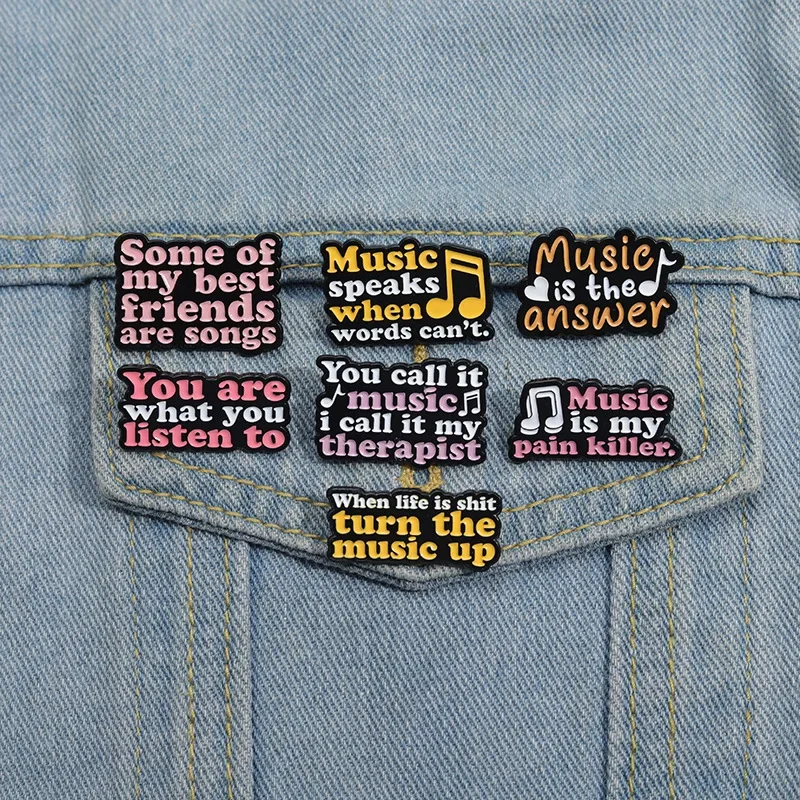 Music Enthusiast Enamel Pins You Call It Music I Call It My Therapist Brooches Lapel Backpack Badges Jewelry Gift for Friends