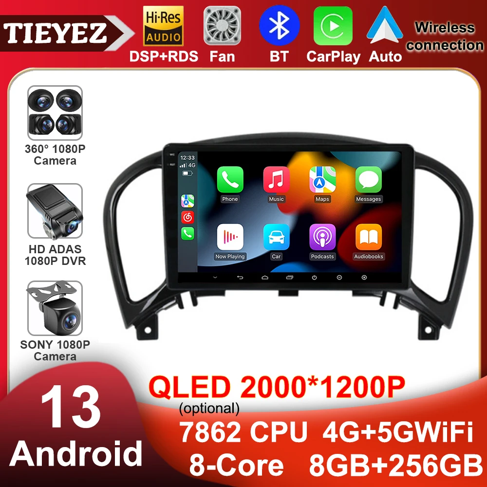 

AI Voice Android 13 Auto Radio For Nissan Juke YF15 2010 2011 2012-2014 Carplay WIFI 4G Car Multimedia GPS AutoRadio Head Unit