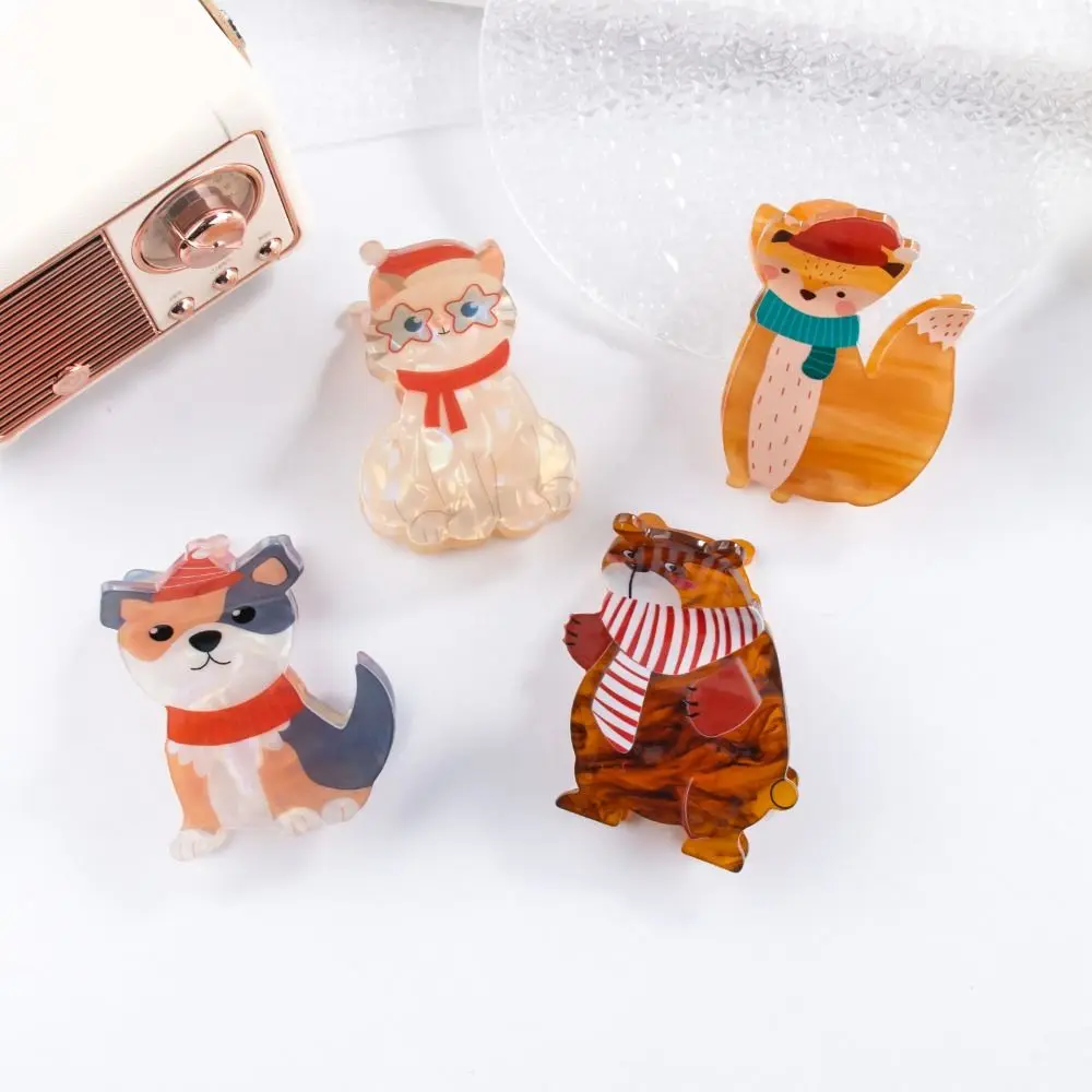 

Puppy Animal Dog Hair Claw Bear Penguin Cat Hair Clip Cartoon Christmas Hat Hair Clip Christmas Shark Clip Autumn Winter